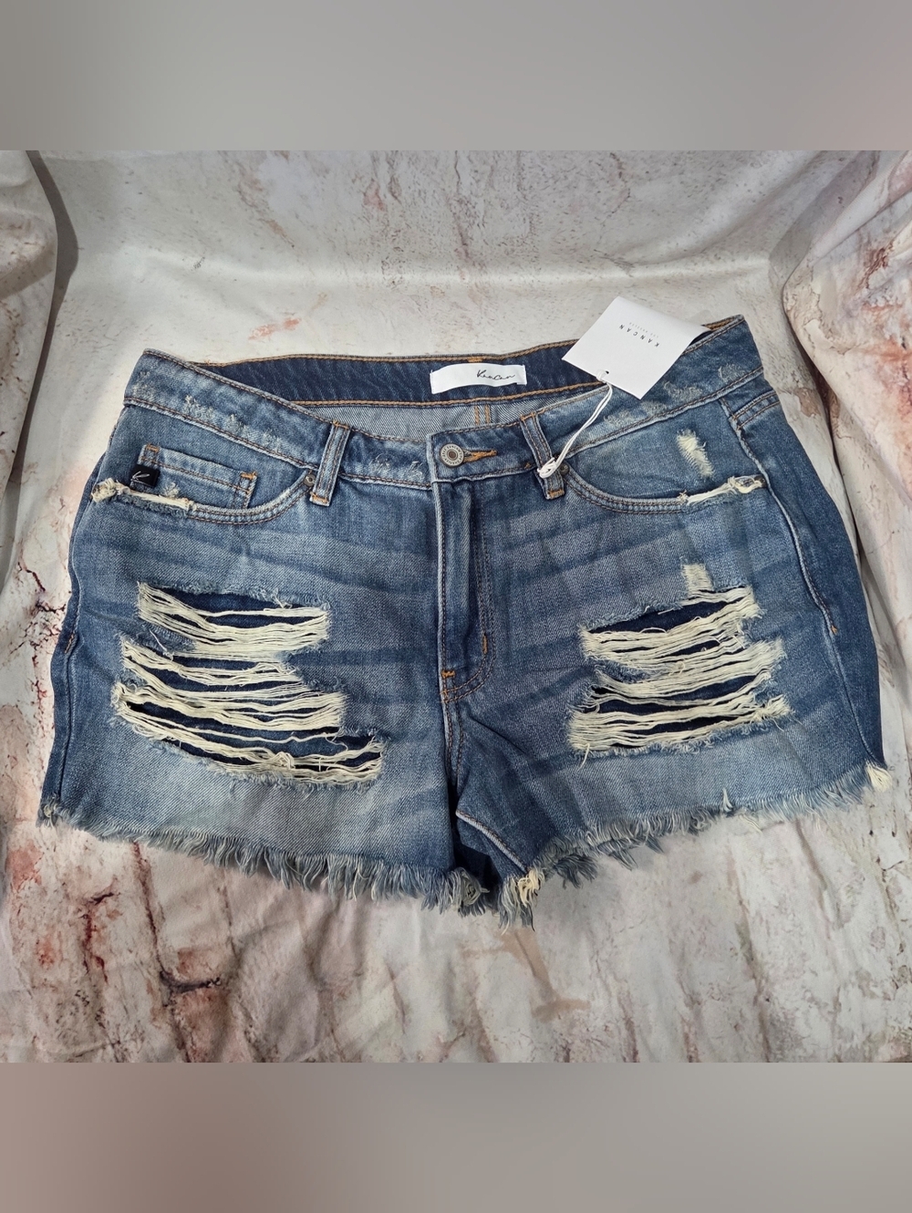 Kancan Distressed Blue Denim Women's Shorts
